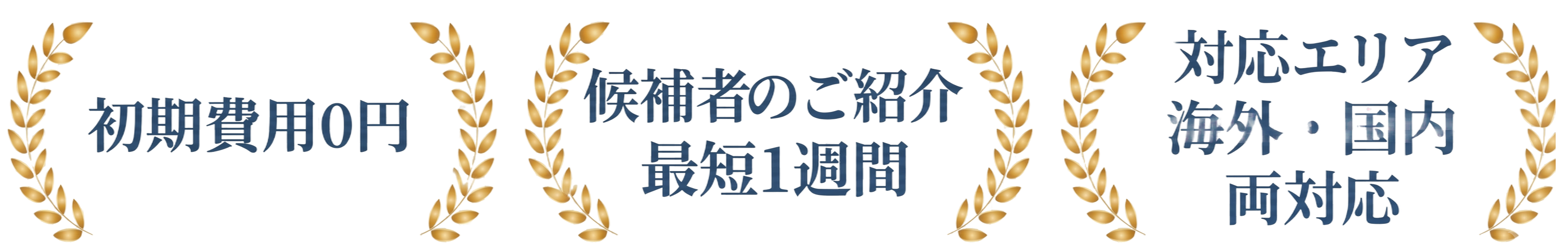 初期費用0円／候補者のご紹介 最短1週間／対応エリア 海外・国内 両対応